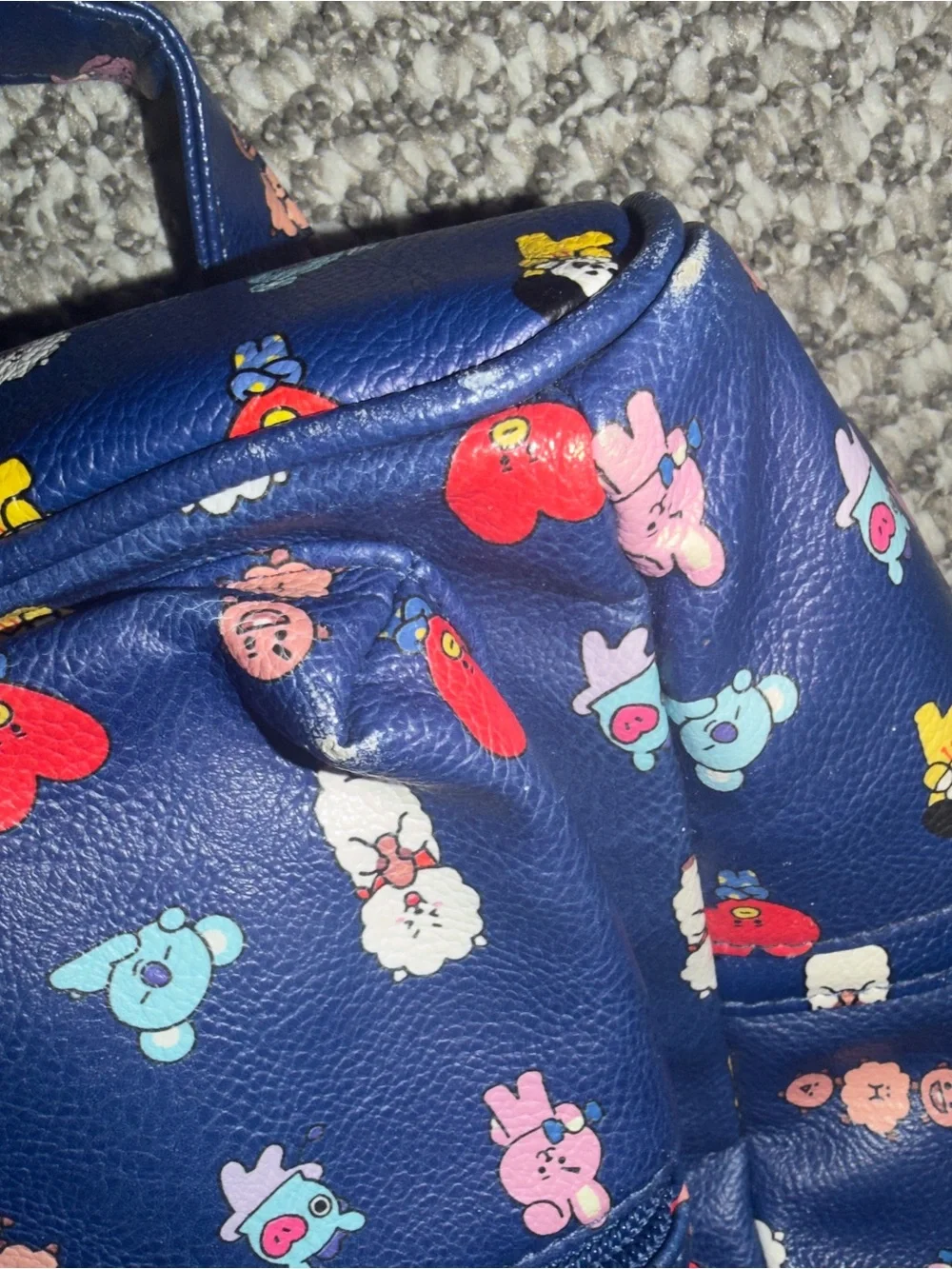 BT21 BTS Blue Character Print Mini Backpack Bookbag K-Pop School Bag